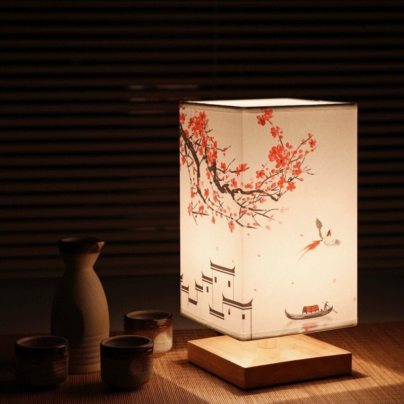 Kersenbloesemlamp - Hout - Nachtlampje - Japanse lamp - Tafellamp-Boutique Moda