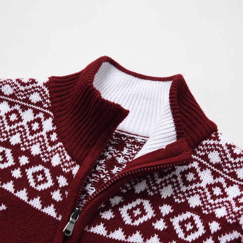 Kerst Vest | Opstaande Kraag | Regular Fit | Gebreid Vest | Kerst Trui-Boutique Moda