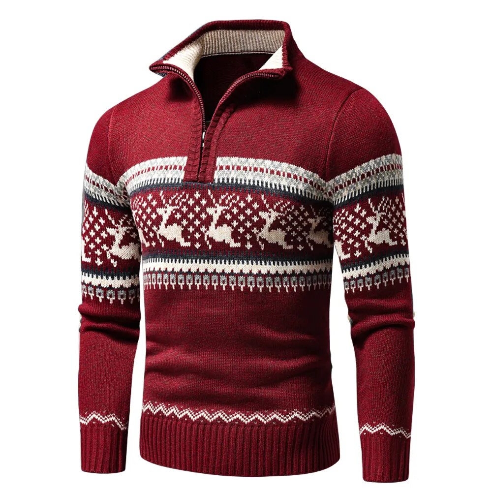 Kerst Vest | Opstaande Kraag | Regular Fit | Gebreid Vest | Kerst Trui-Boutique Moda