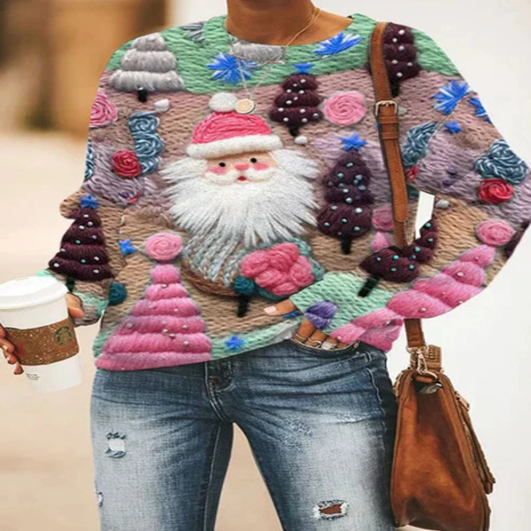 Kersttrui - Gebreide Loose Fit Grappige Kersttrui voor dames-Boutique Moda