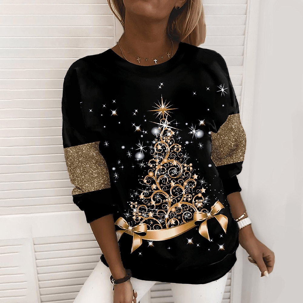 Kersttrui | Zwart | Lange Mouw | Kerst Trui | Dameskleding-Boutique Moda