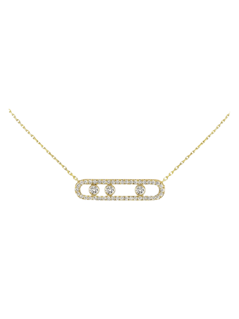 Ketting Dames | Minimalistische Staafketting met Zirkonia Steentjes-Boutique Moda