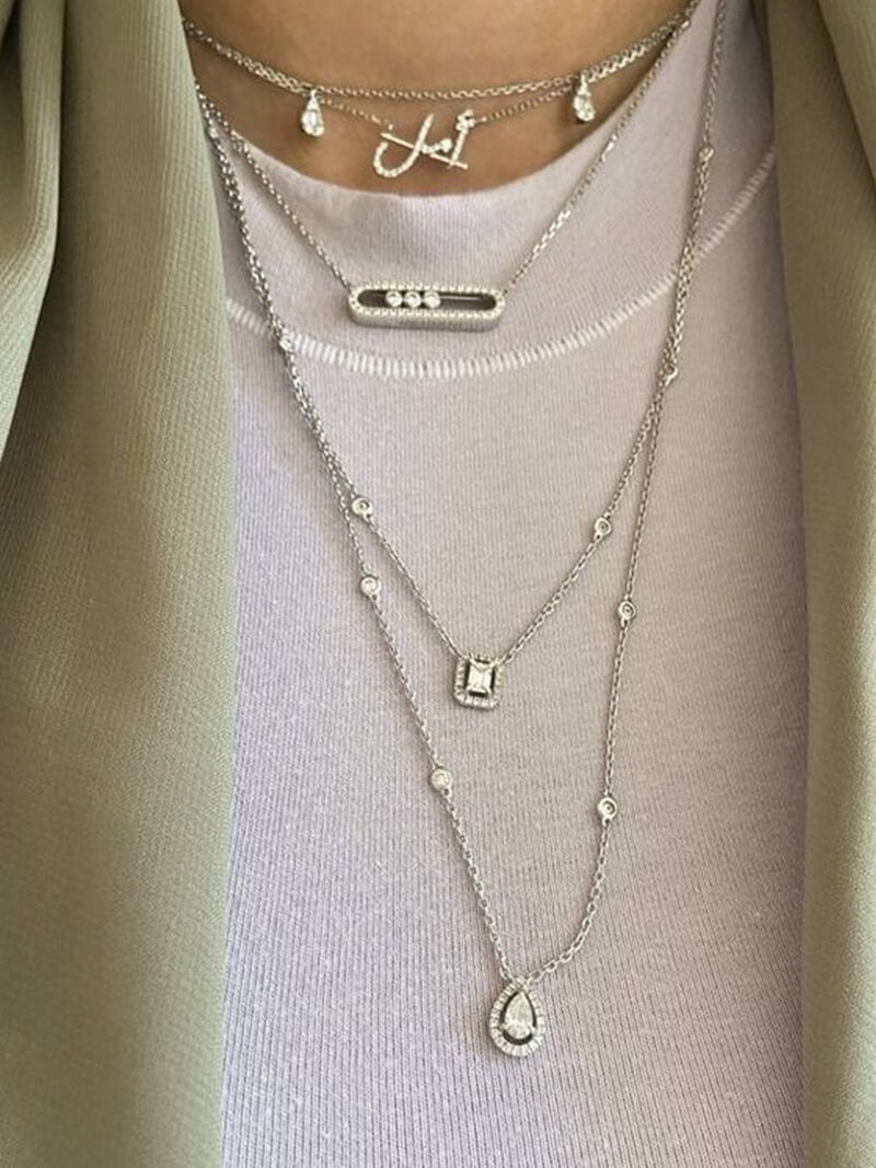 Ketting Dames | Minimalistische Staafketting met Zirkonia Steentjes-Boutique Moda