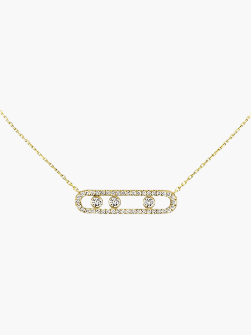 Ketting Dames | Minimalistische Staafketting met Zirkonia Steentjes-Boutique Moda