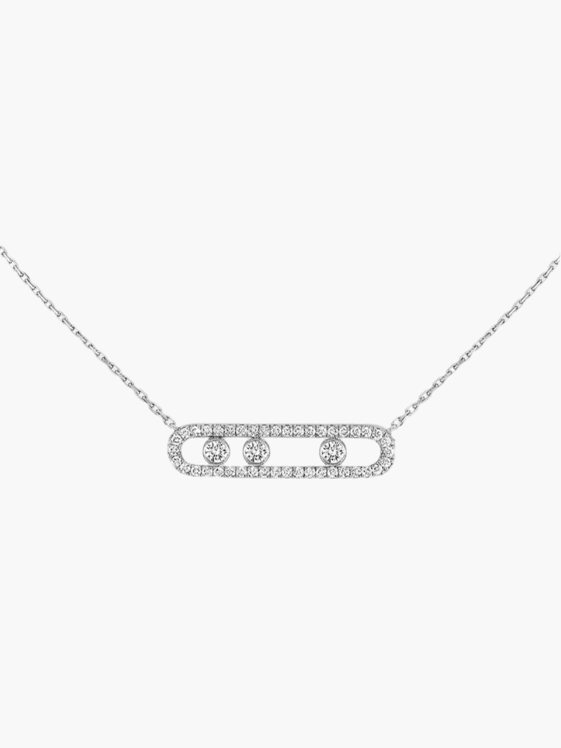 Ketting Dames | Minimalistische Staafketting met Zirkonia Steentjes-Boutique Moda