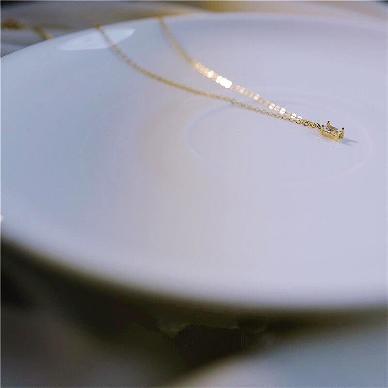 Ketting Dames | Verguld Goudkleurig | Fijn Met Steentje-Boutique Moda