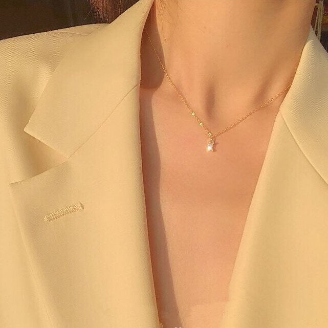 Ketting Dames | Verguld Goudkleurig | Fijn Met Steentje-Boutique Moda