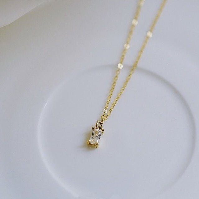Ketting Dames | Verguld Goudkleurig | Fijn Met Steentje-Boutique Moda
