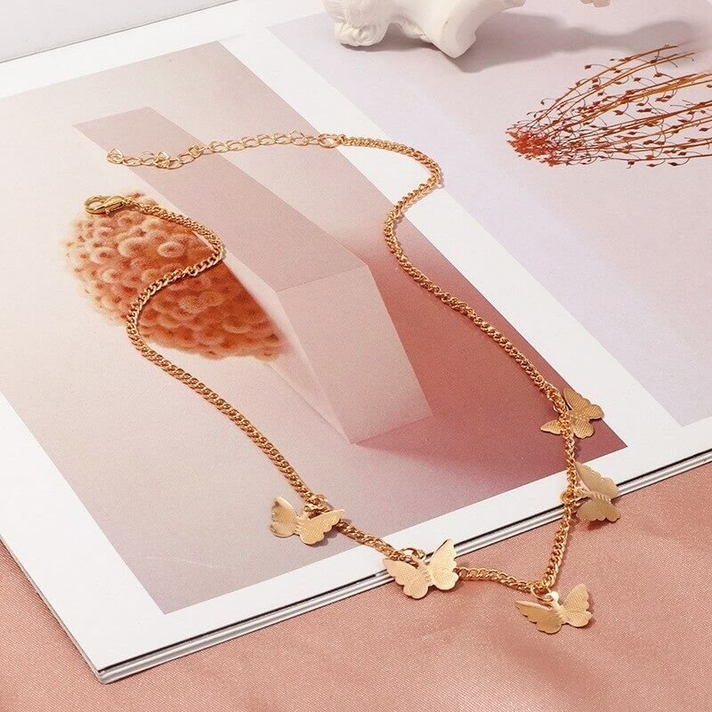 Ketting Dames | Vlinder Hanger | Verguld Goudkleurig Fijn-Boutique Moda