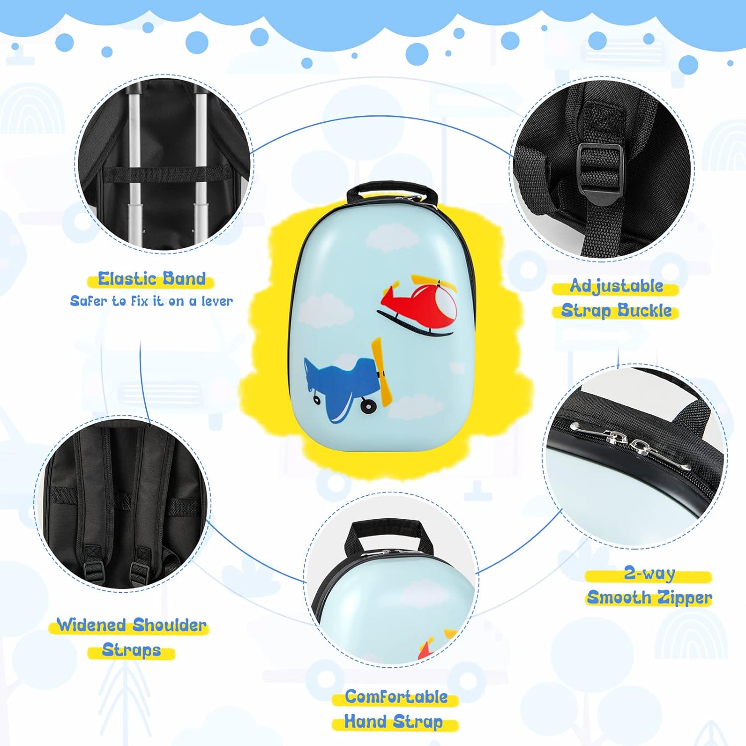 Kinderkoffer met Rugzak | Harde Schaal | 360 Graden Wielen-Boutique Moda