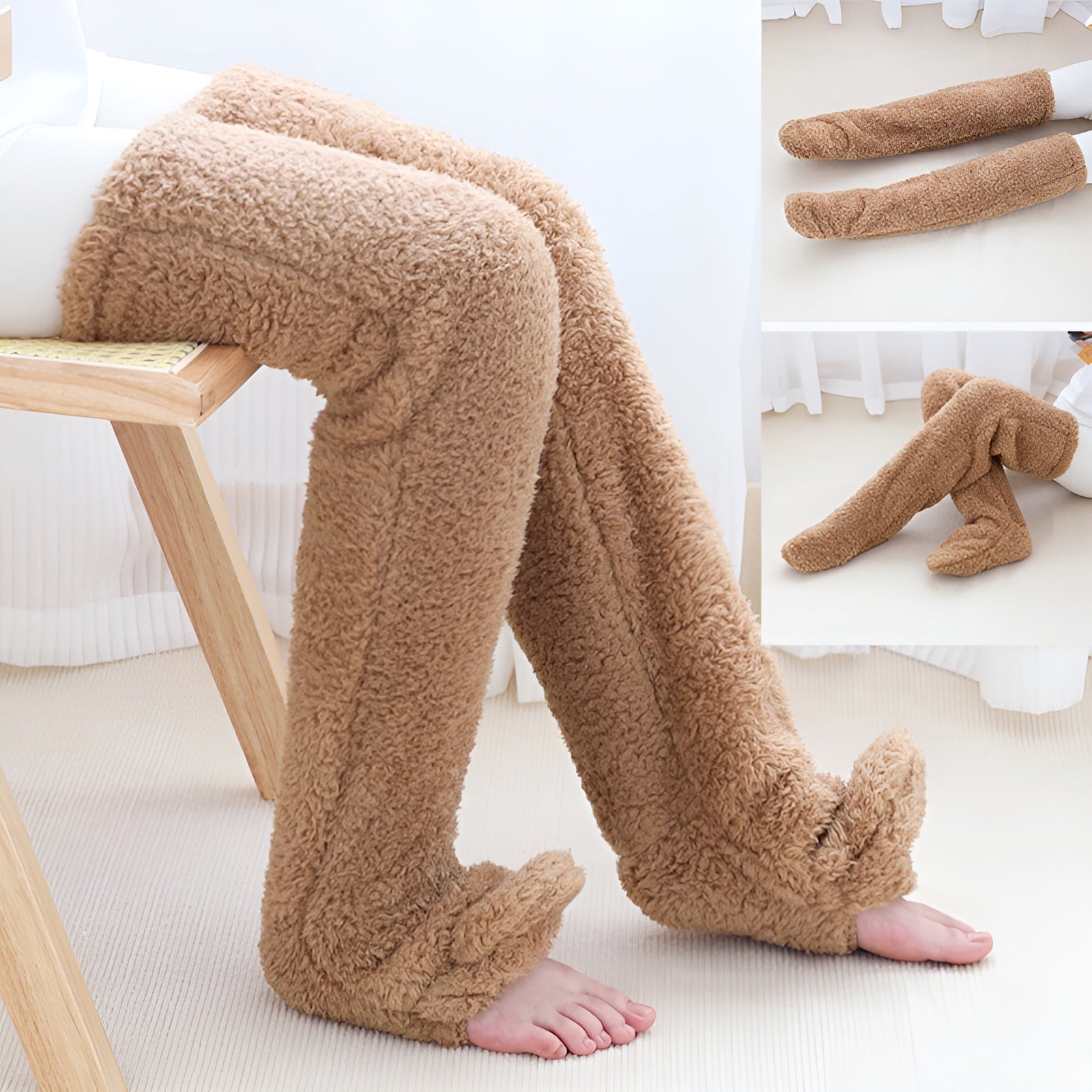 Kniehoge Sokken - Hoge loungewear beenwarmers van fleece voor dames-Boutique Moda