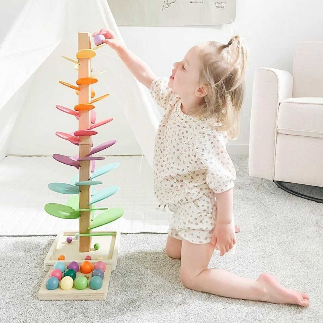 Knikkerbaan - Kleurrijk - Toren - Houten speelgoed - Kinderspeelgoed-Boutique Moda
