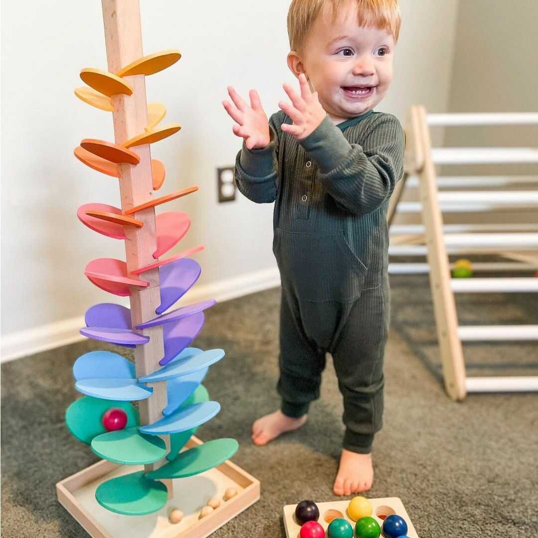 Knikkerbaan - Kleurrijk - Toren - Houten speelgoed - Kinderspeelgoed-Boutique Moda