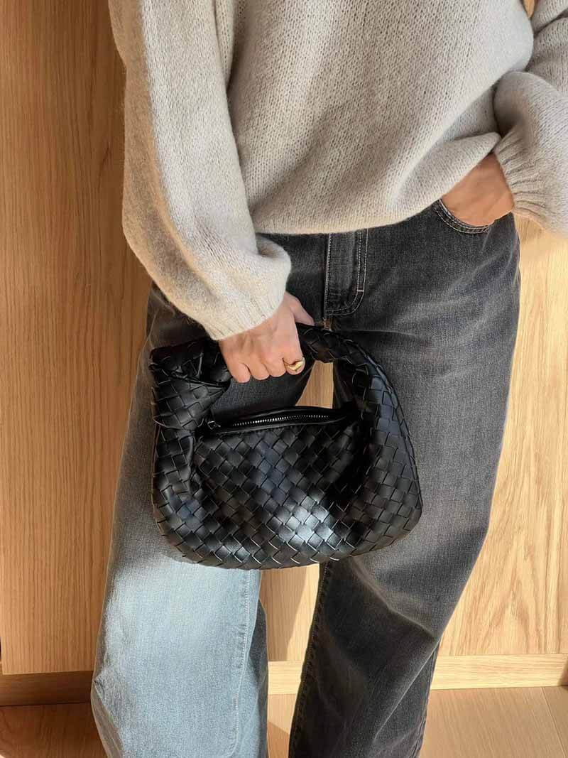 Knooptas | Klein | Gevlochten | Geweven tas | Dameshandtas-Boutique Moda