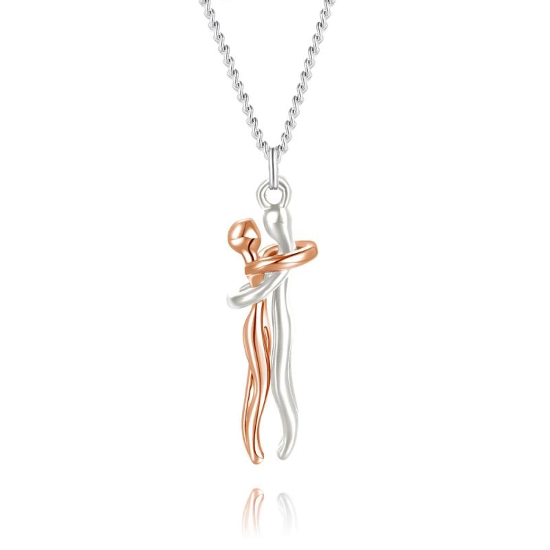 Knuffelketting - Zilver Gouden Hanger Paar Knuffelketting-Boutique Moda