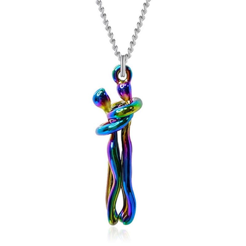Knuffelketting - Zilver Gouden Hanger Paar Knuffelketting-Boutique Moda
