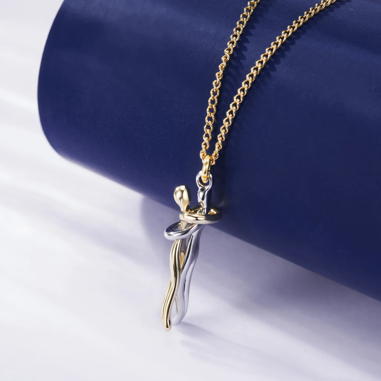 Knuffelketting - Zilver Gouden Hanger Paar Knuffelketting-Boutique Moda