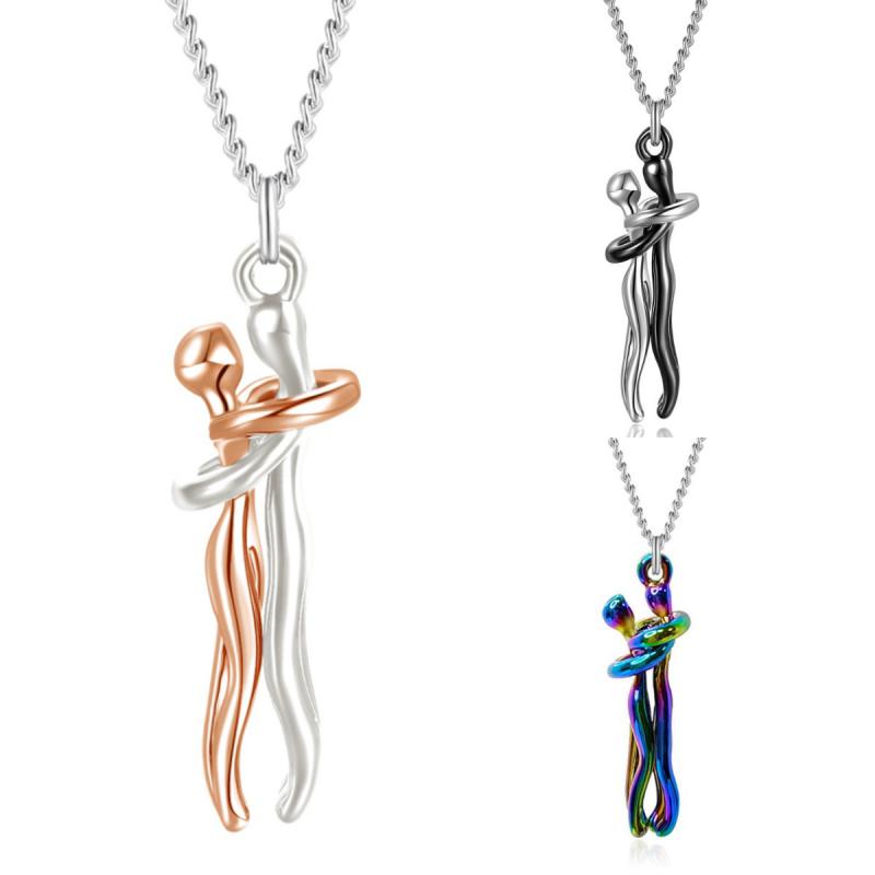 Knuffelketting - Zilver Gouden Hanger Paar Knuffelketting-Boutique Moda