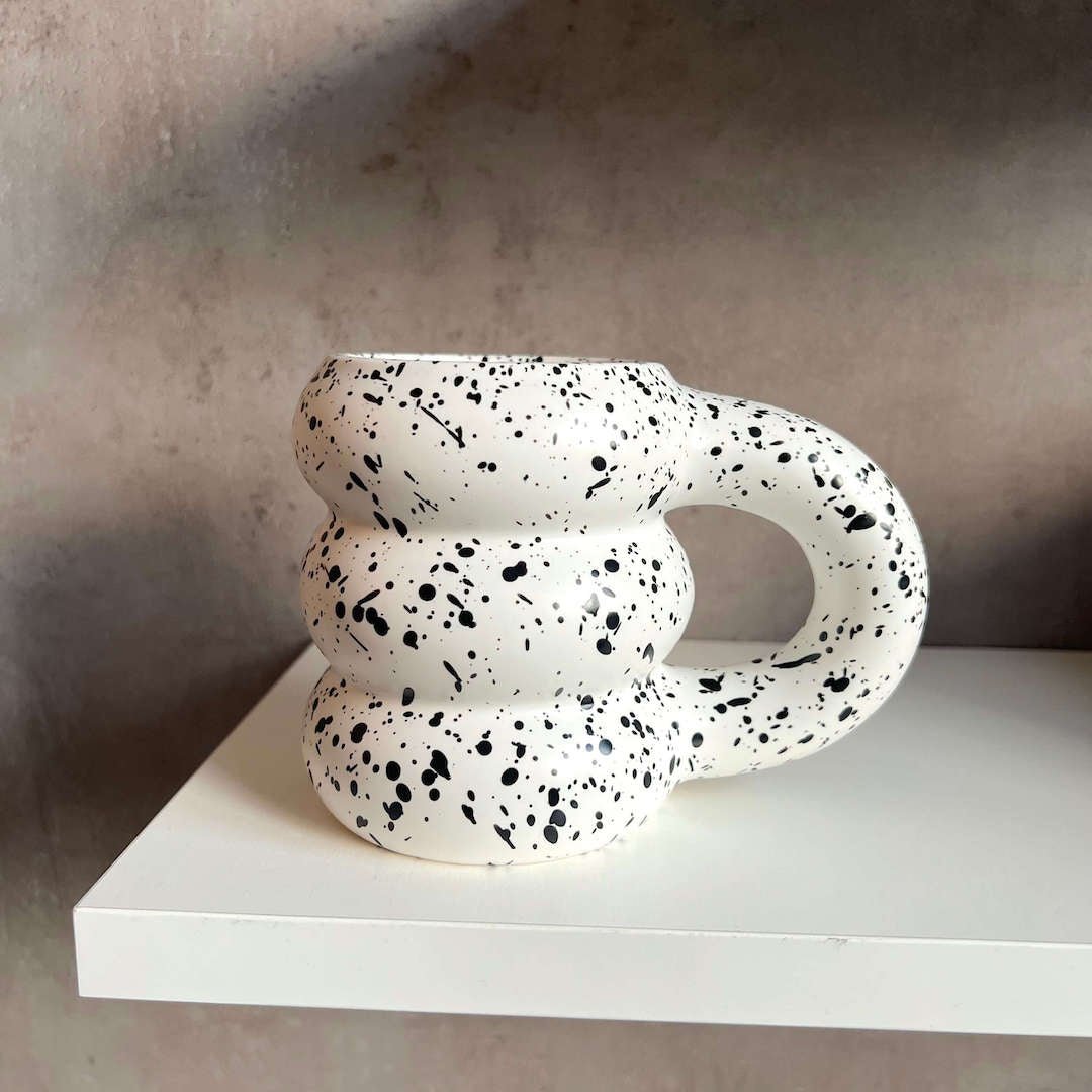 Koffiemok | Keramiek Handgemaakt | Dik Oor Gespikkeld-Boutique Moda