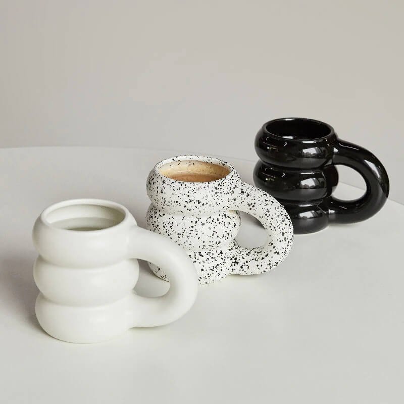Koffiemok | Keramiek Handgemaakt | Dik Oor Gespikkeld-Boutique Moda