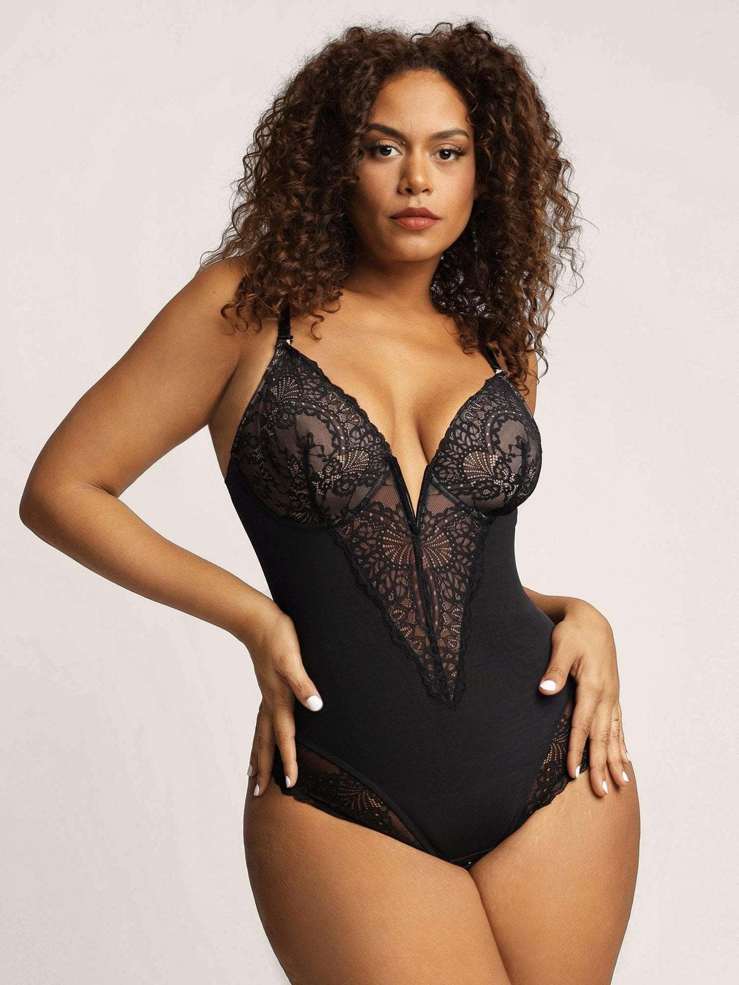 Korset Bodysuit - Verstelbare Bandjes - V-Hals - Kanten Bodysuit - Shapewear-Boutique Moda