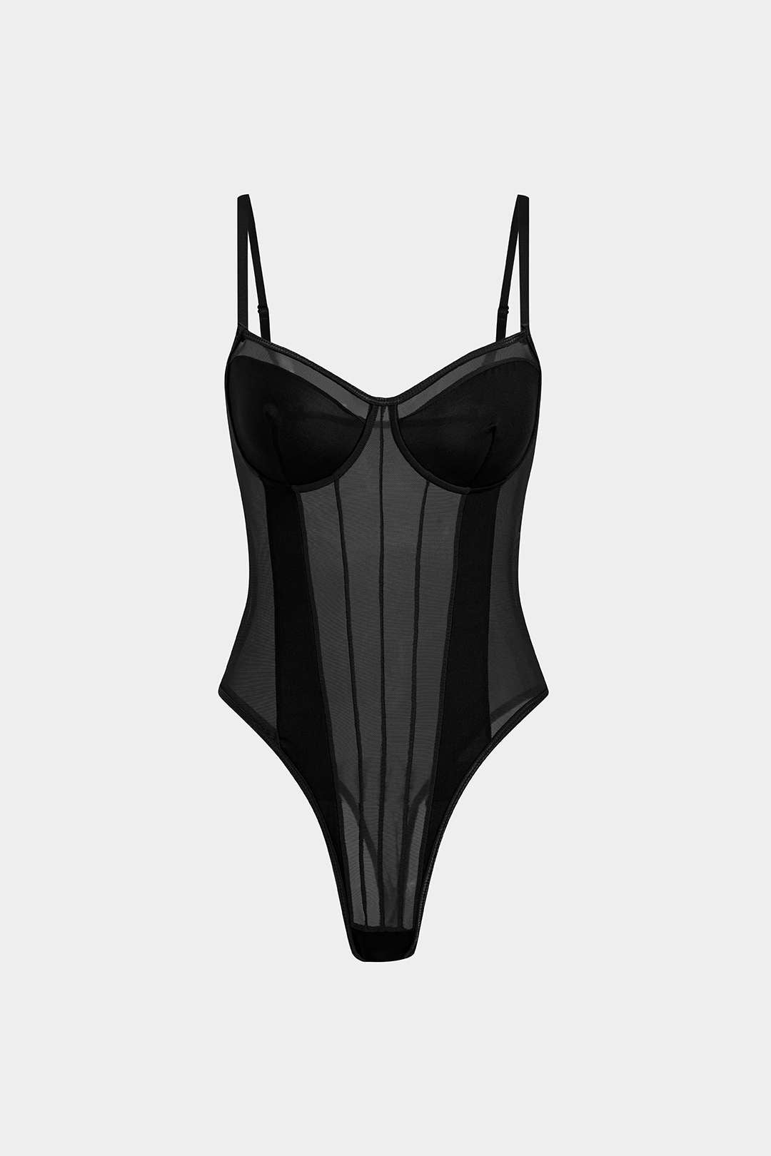 Korsetbodysuit - Doorschijnend - Mouwloos - Bodysuit van mesh - Bodysuit voor dames-Boutique Moda