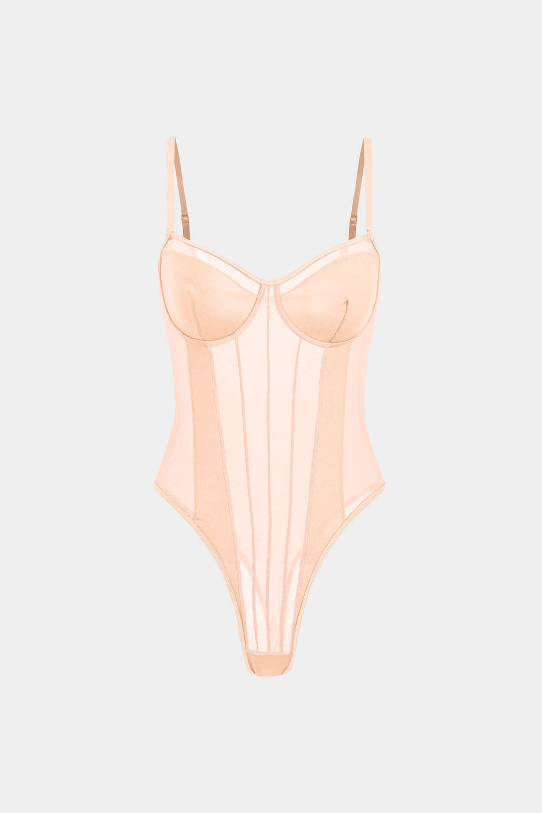 Korsetbodysuit - Doorschijnend - Mouwloos - Bodysuit van mesh - Bodysuit voor dames-Boutique Moda