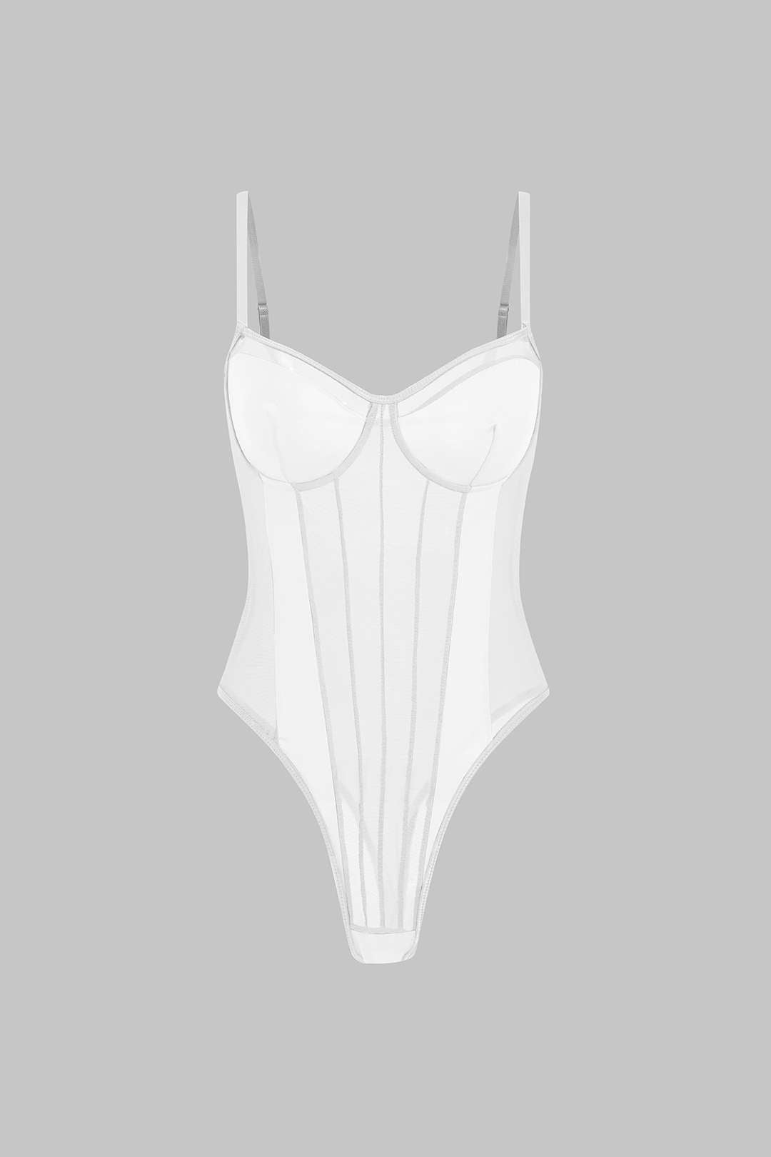 Korsetbodysuit - Doorschijnend - Mouwloos - Bodysuit van mesh - Bodysuit voor dames-Boutique Moda
