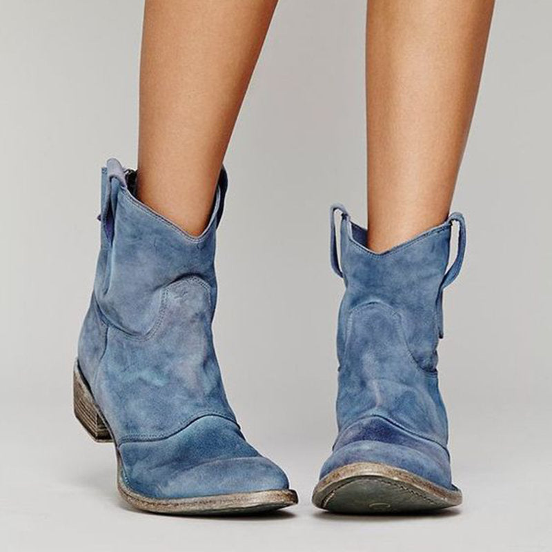 Korte Cowboylaarzen | Western | Suède | Enkellaarzen | Dameslaarzen-Boutique Moda
