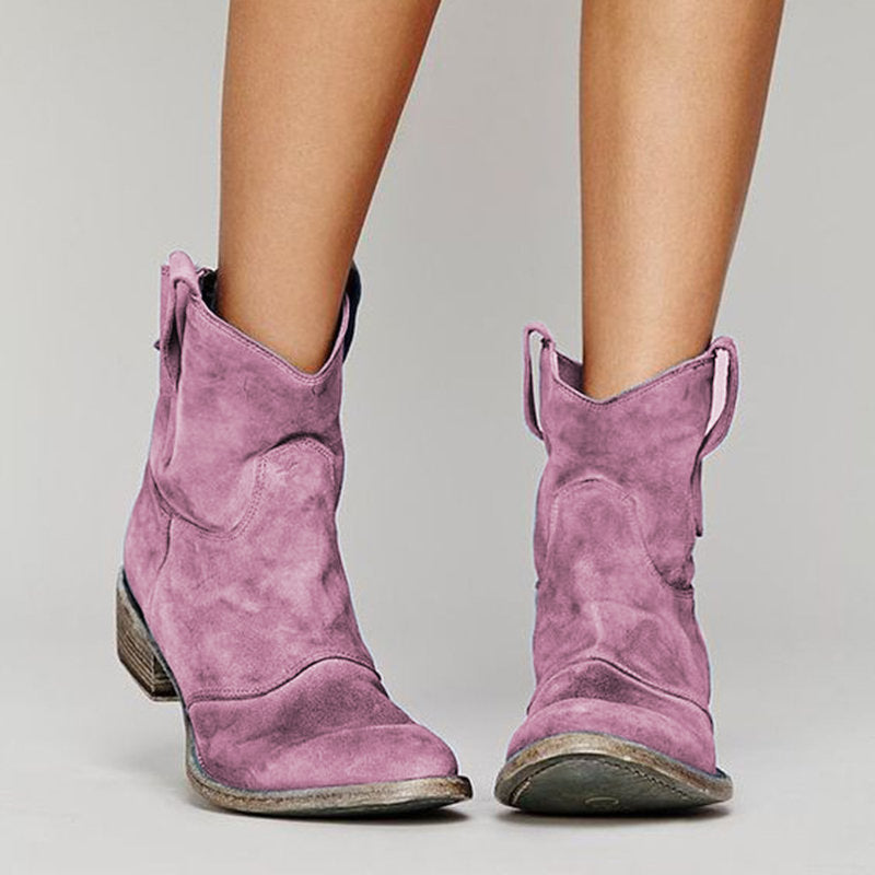 Korte Cowboylaarzen | Western | Suède | Enkellaarzen | Dameslaarzen-Boutique Moda