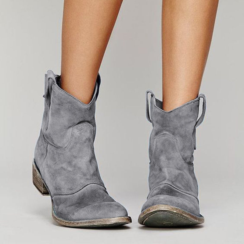 Korte Cowboylaarzen | Western | Suède | Enkellaarzen | Dameslaarzen-Boutique Moda