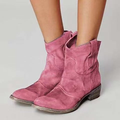 Korte Cowboylaarzen | Western | Suède | Enkellaarzen | Dameslaarzen-Boutique Moda