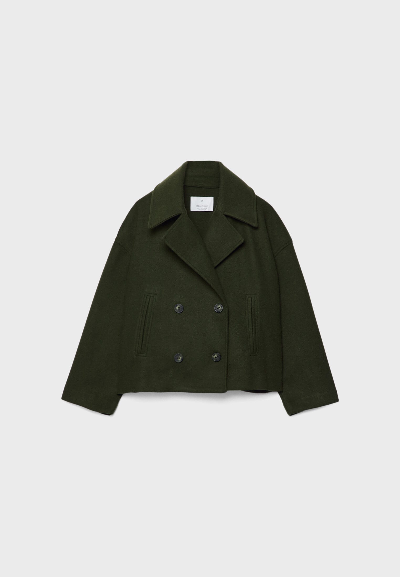 Korte trenchcoat - Dames loose fit korte trenchcoat met twee rijen knopen-Boutique Moda