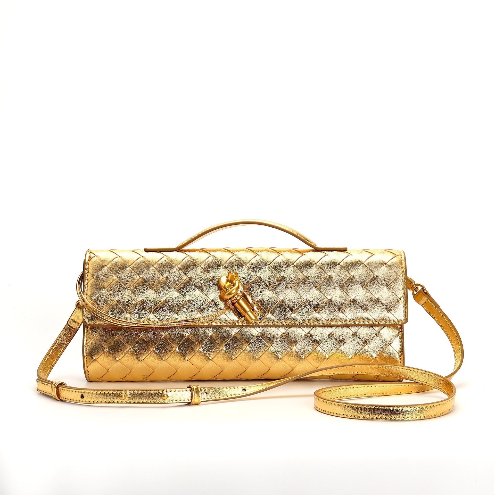 Kunstleren Tas - Klein - Clutch - Gevlochten tas - Schoudertas-Boutique Moda