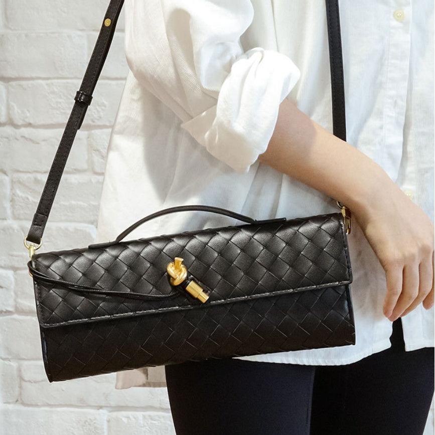 Kunstleren Tas - Klein - Clutch - Gevlochten tas - Schoudertas-Boutique Moda