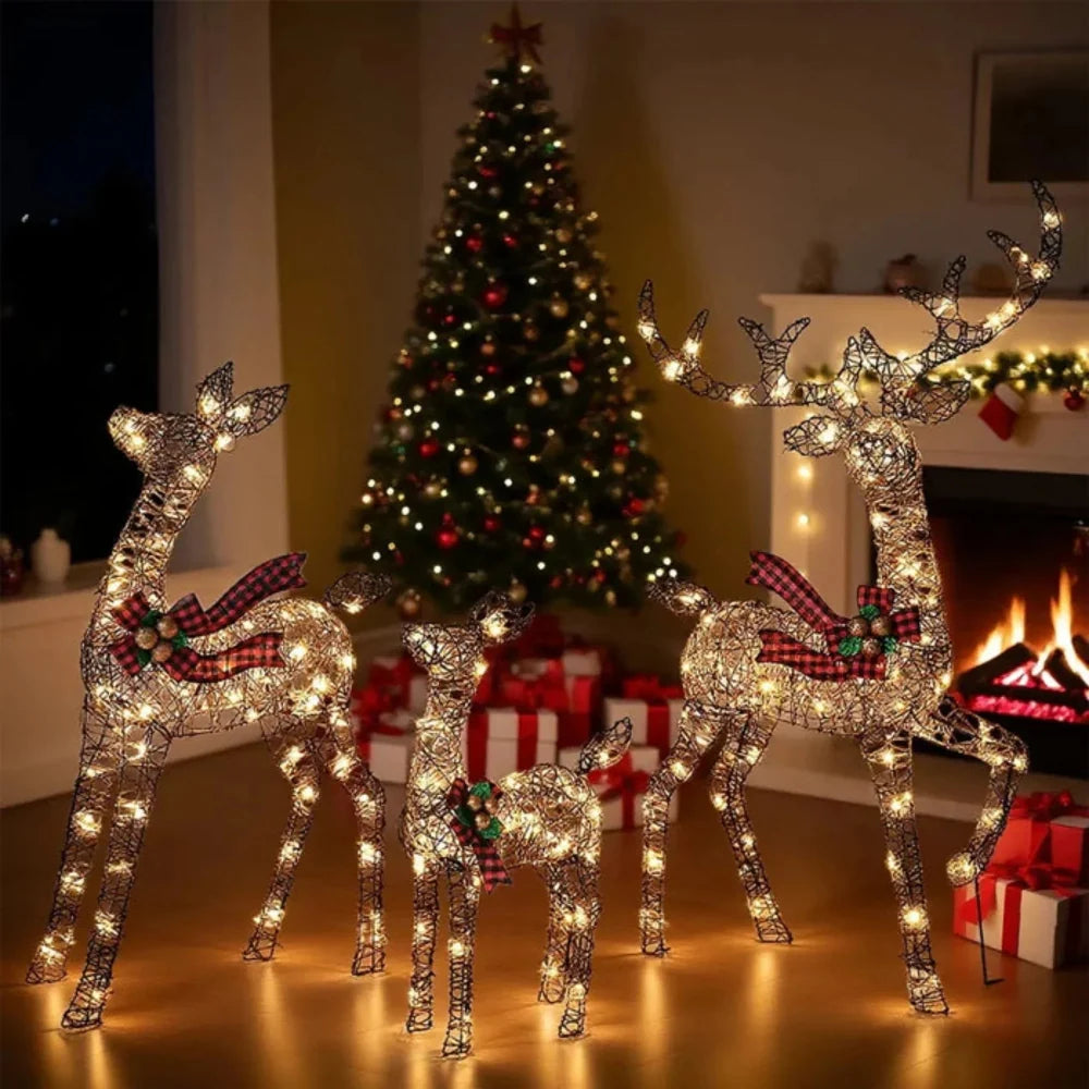 LED-kerstrendieren | set van 3 | waterafstotend voor buiten-Boutique Moda