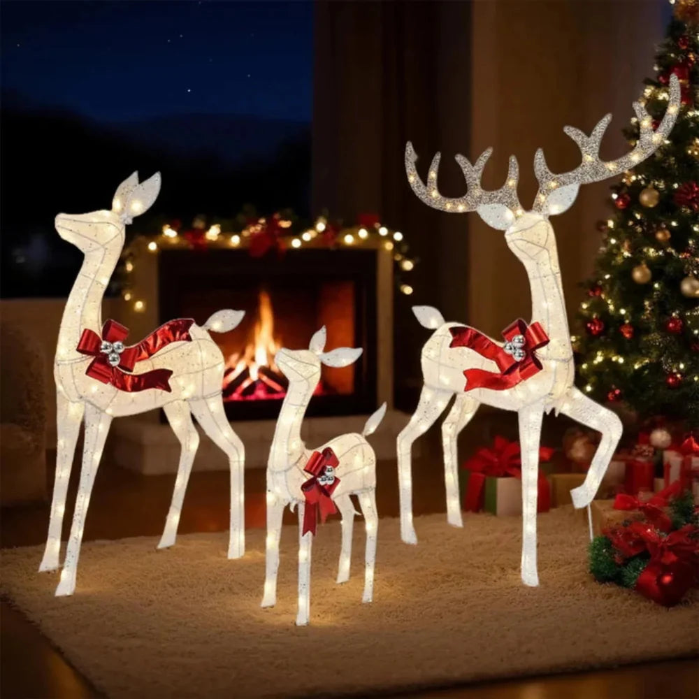 LED-kerstrendieren | set van 3 | waterafstotend voor buiten-Boutique Moda