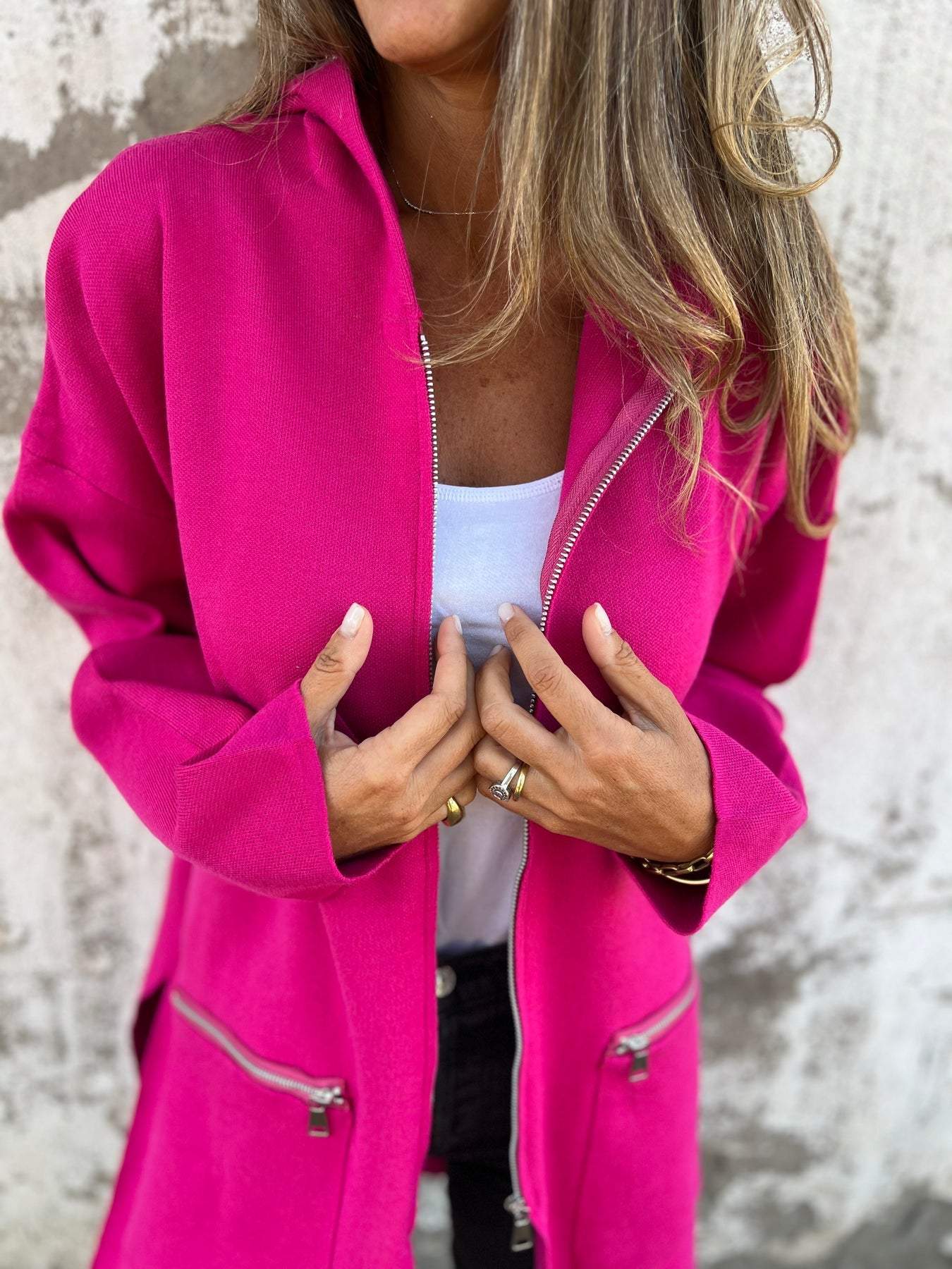 Lange Hoodie | Hooded | Loose Fit | Zip Hoodie | Zip Vest-Boutique Moda