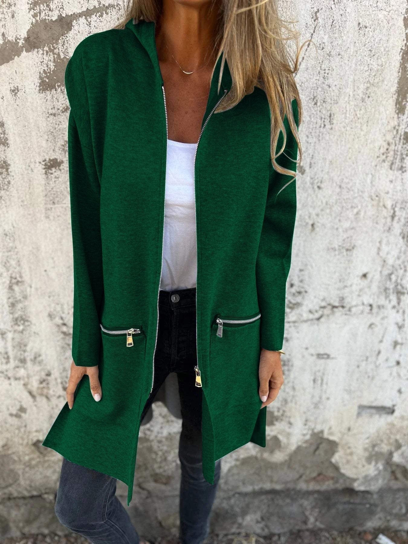 Lange Hoodie | Hooded | Loose Fit | Zip Hoodie | Zip Vest-Boutique Moda