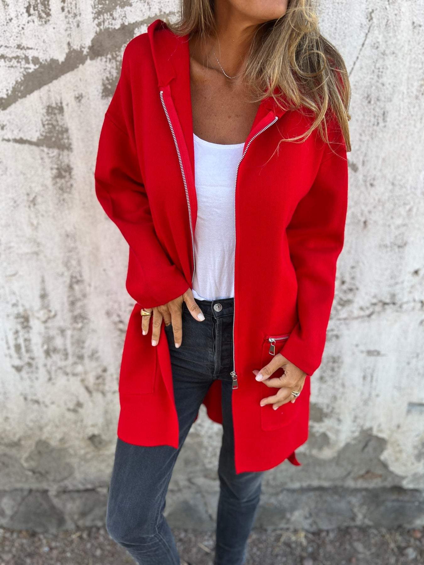 Lange Hoodie | Hooded | Loose Fit | Zip Hoodie | Zip Vest-Boutique Moda