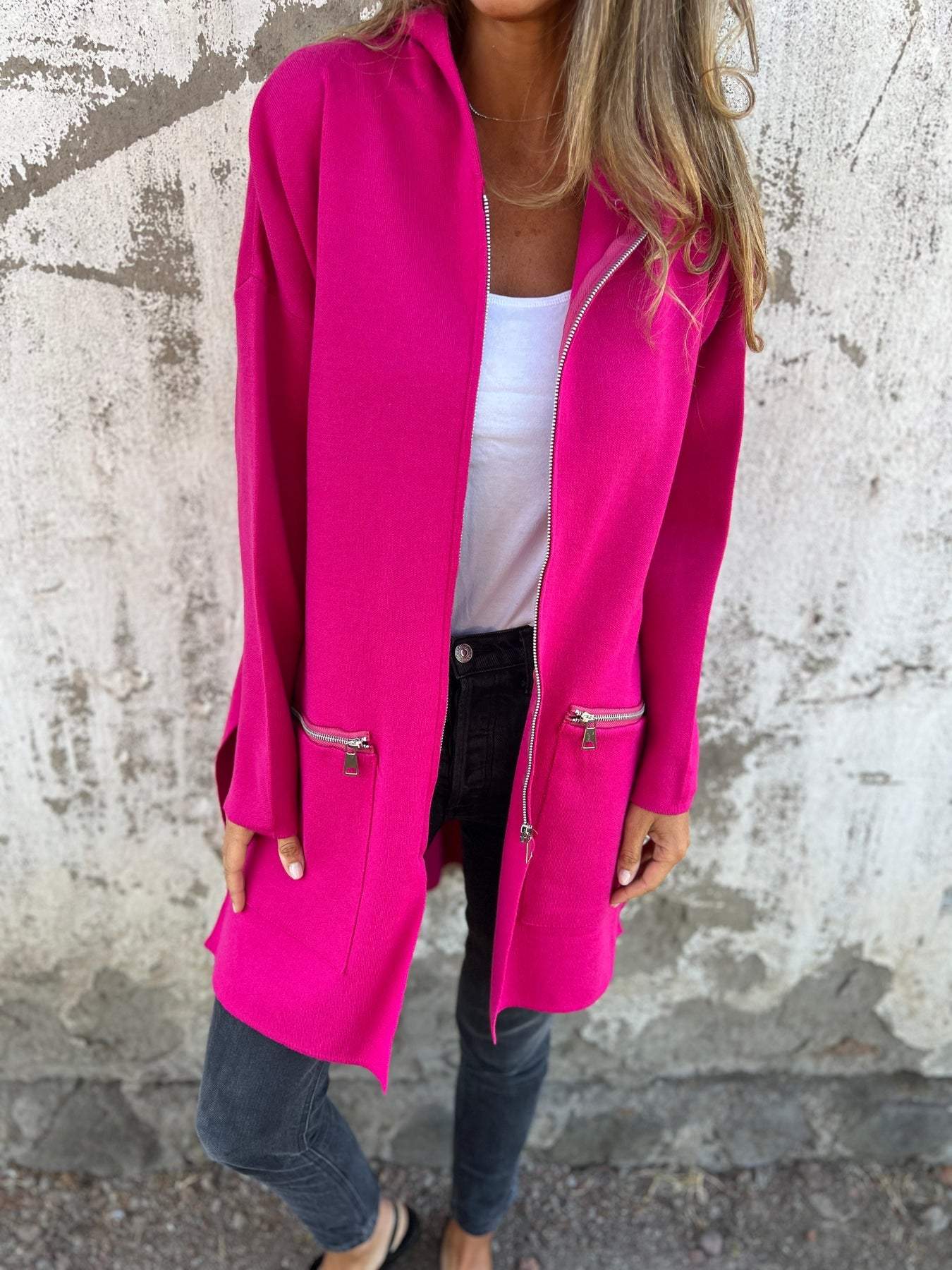 Lange Hoodie | Hooded | Loose Fit | Zip Hoodie | Zip Vest-Boutique Moda