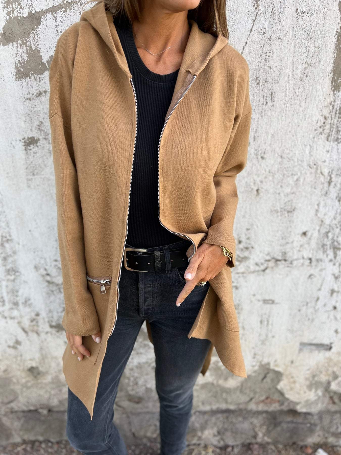 Lange Hoodie | Hooded | Loose Fit | Zip Hoodie | Zip Vest-Boutique Moda