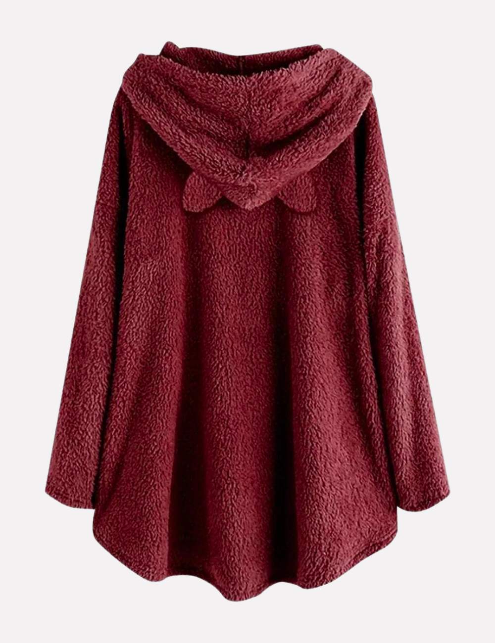 Lange hoodie | Kattenoren | Kattenprint | Fleece hoodie | Hoodiejurk voor dames-Boutique Moda