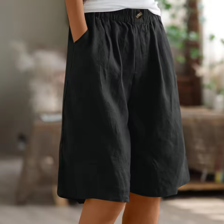 Lange korte broek - Casual - Elastische taille - Loszittende korte broek - Dameskorte broek-Boutique Moda