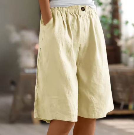 Lange korte broek - Casual - Elastische taille - Loszittende korte broek - Dameskorte broek-Boutique Moda