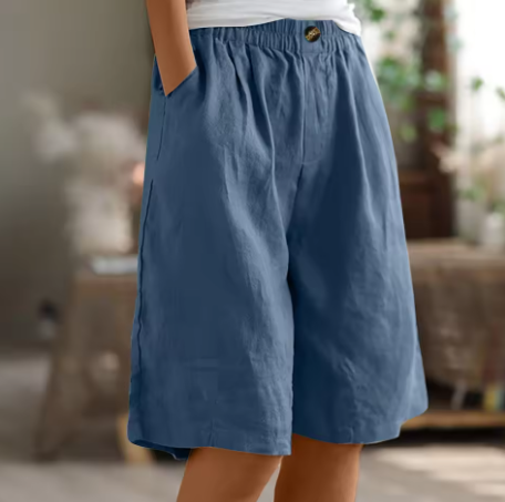 Lange korte broek - Casual - Elastische taille - Loszittende korte broek - Dameskorte broek-Boutique Moda