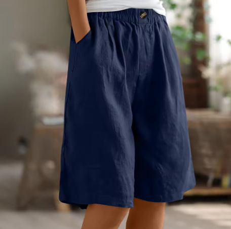 Lange korte broek - Casual - Elastische taille - Loszittende korte broek - Dameskorte broek-Boutique Moda