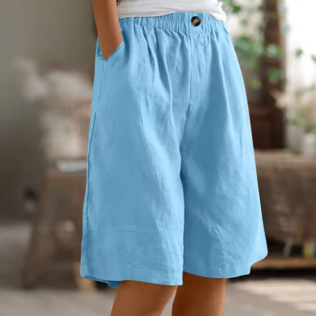 Lange korte broek - Casual - Elastische taille - Loszittende korte broek - Dameskorte broek-Boutique Moda