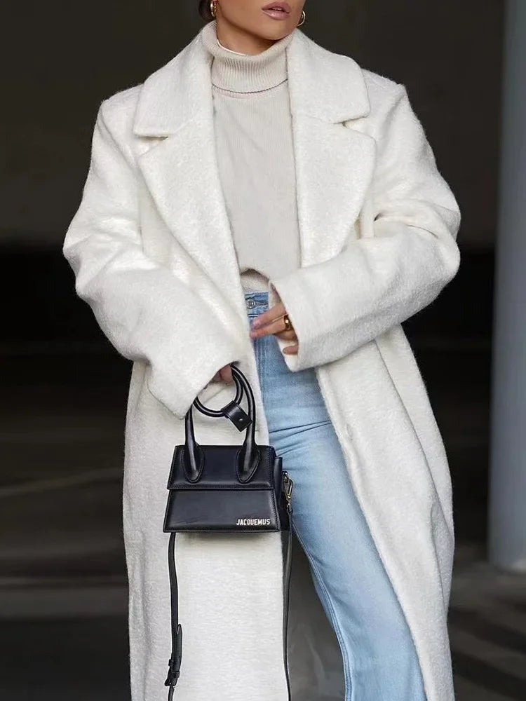 Lange overjas - Enkelrijks - Oversized - Wintertrenchcoat - Damesjas-Boutique Moda