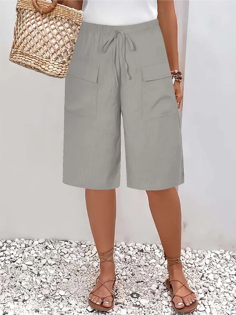 Lange shorts - Casual capribroek voor dames met losse pasvorm-Boutique Moda